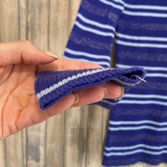 Basic Editions Blue Striped Long Sleeve Turtleneck Sweater | NWOT | Medium - Picture 8 of 10